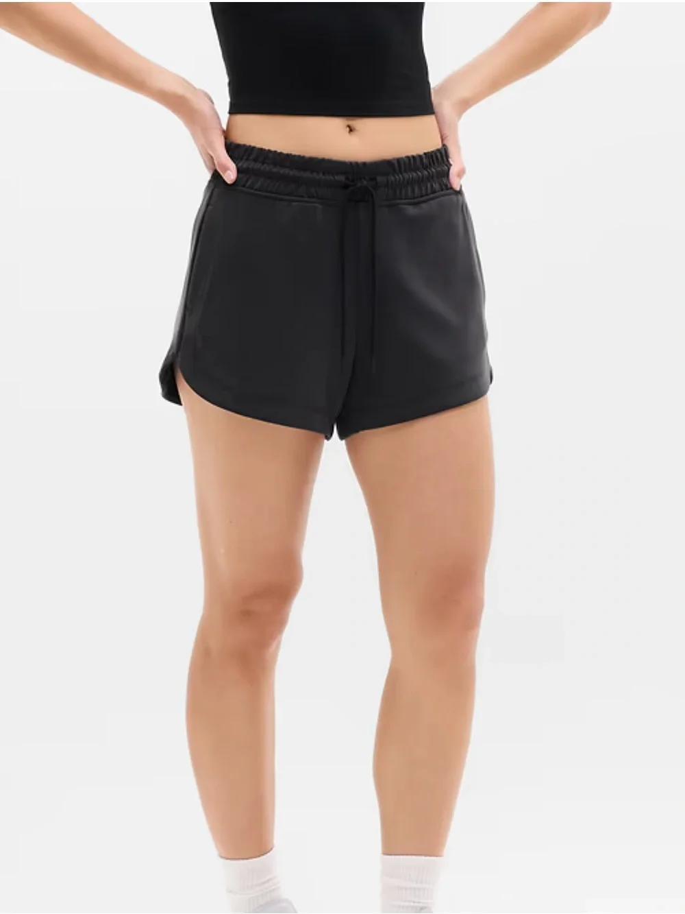 Athleta Black Suede-Soft Athletic Shorts